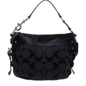 Coach Black Shoulder Bag with Monogram Design